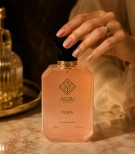 FLORA ABZU PERFUMES Product hand closeup shot