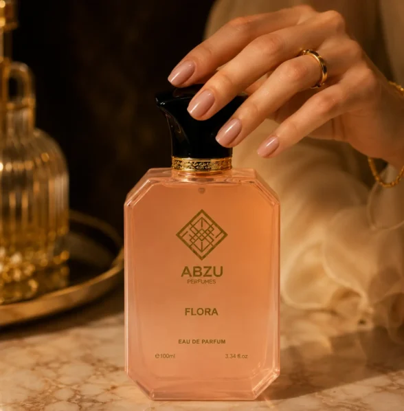 FLORA ABZU PERFUMES Product hand closeup shot