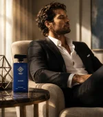 SAUVAGE ABZU PERFUMES product with model behind