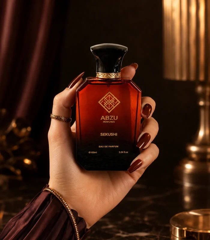 SEKUSHI ABZU PERFUMES Product hand closeup shot